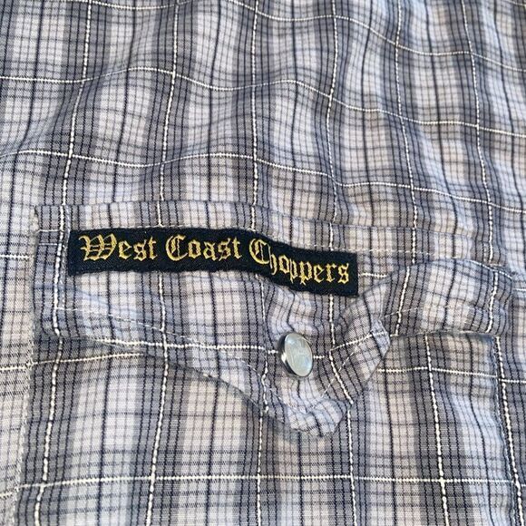 Jesse James Workwear Plaid Pearl snap Shirt West Coast Choppers 2XL - Picture 2 of 7